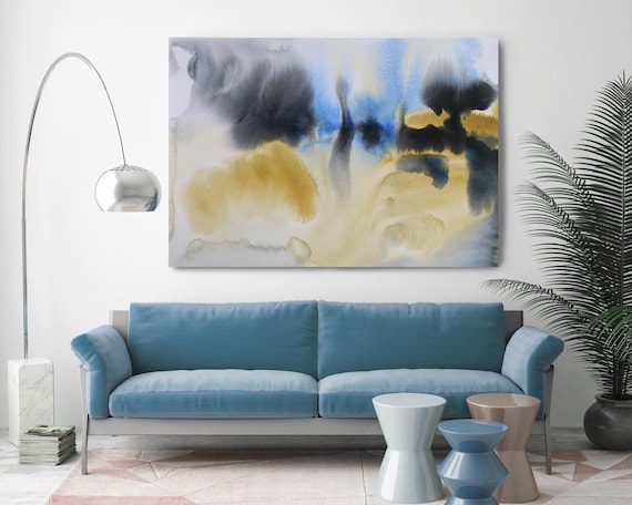 Watercolor Symphony 98. Watercolor Abstract, Modern Wall Decor, Extra Large Abstract Colorful Canvas Art Print up to 72" by Irena Orlov