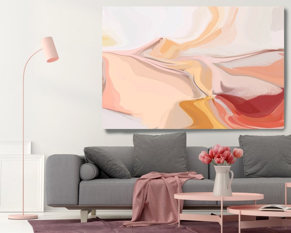 Beige Pink Red Large Abstract Art, Abstract Canvas Print Large Modern Abstract Wall Art, Abstract Painting, Abstraction 80820