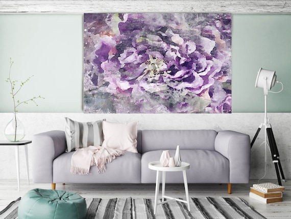 ORL-8028-1 Delightful 2. Floral Painting, Purple Abstract Art Large Abstract Colorful Contemporary Canvas Art Print up to 72" by Irena Orlov