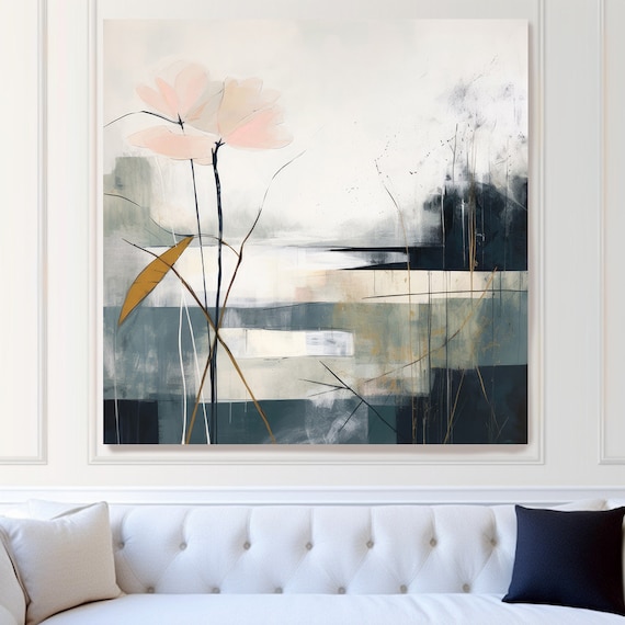 New fragrances 4 / Canvas Print | Minimalist Landscape Painting | Green Landscape  | Abstract Landscape Art | Landscape Canvas Print