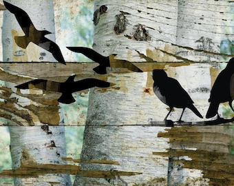 Birds on birch II. Canvas Print by Irena Orlov 20X16"