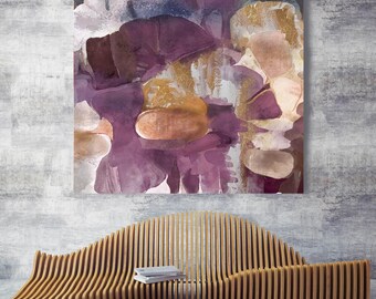 Purple Gold Mix 2. Abstract Paintings Art, Wall Decor, Extra Large Abstract Colorful Contemporary Canvas Art Print up to 48" by Irena Orlov