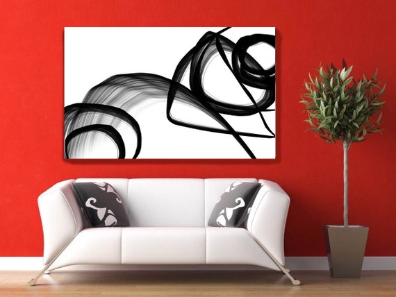 Industrial Abstract in Black and White 2015-22. Unique Abstract Wall Decor, Large Contemporary Canvas Art Print up to 72" by Irena Orlov