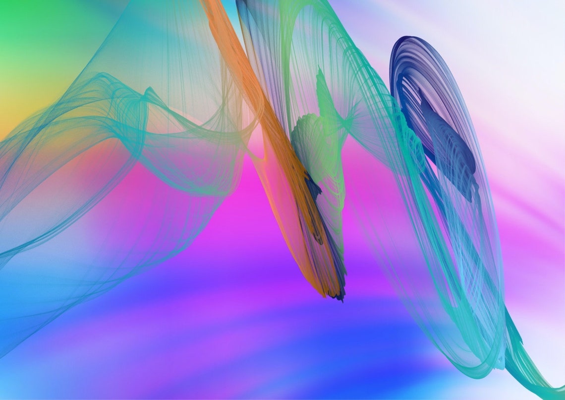 Teal Purple Modern Wall Art Office Decoration Vibrant Wall Etsy