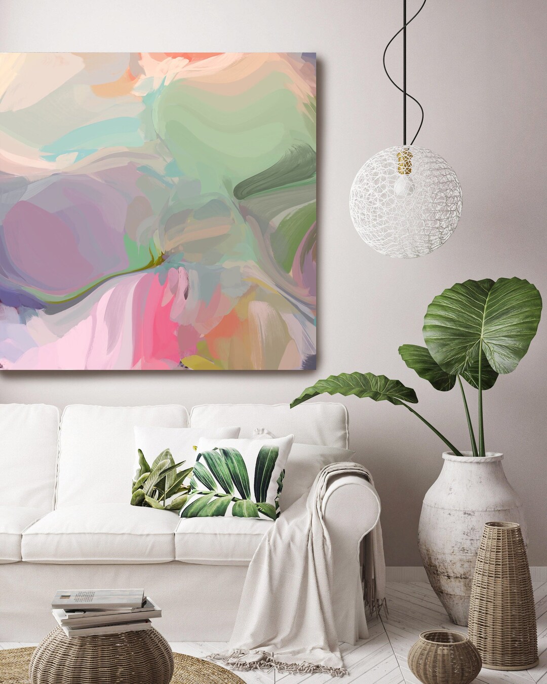 Sensitivity 2 Mint Purple Wall Art Original Painting Abstract Mint Wall