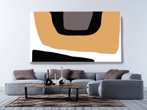 Modern Shape 88 Canvas Art Print, Geometric Shapes Art, Minimalist Home Decor Large Wall Art