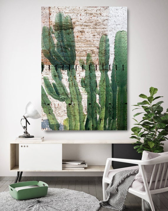 Cactus Garden, Succulent Art Print, Succulent Painting, Cactus Painting, Tropical Canvas Print, Cactus Canvas Print