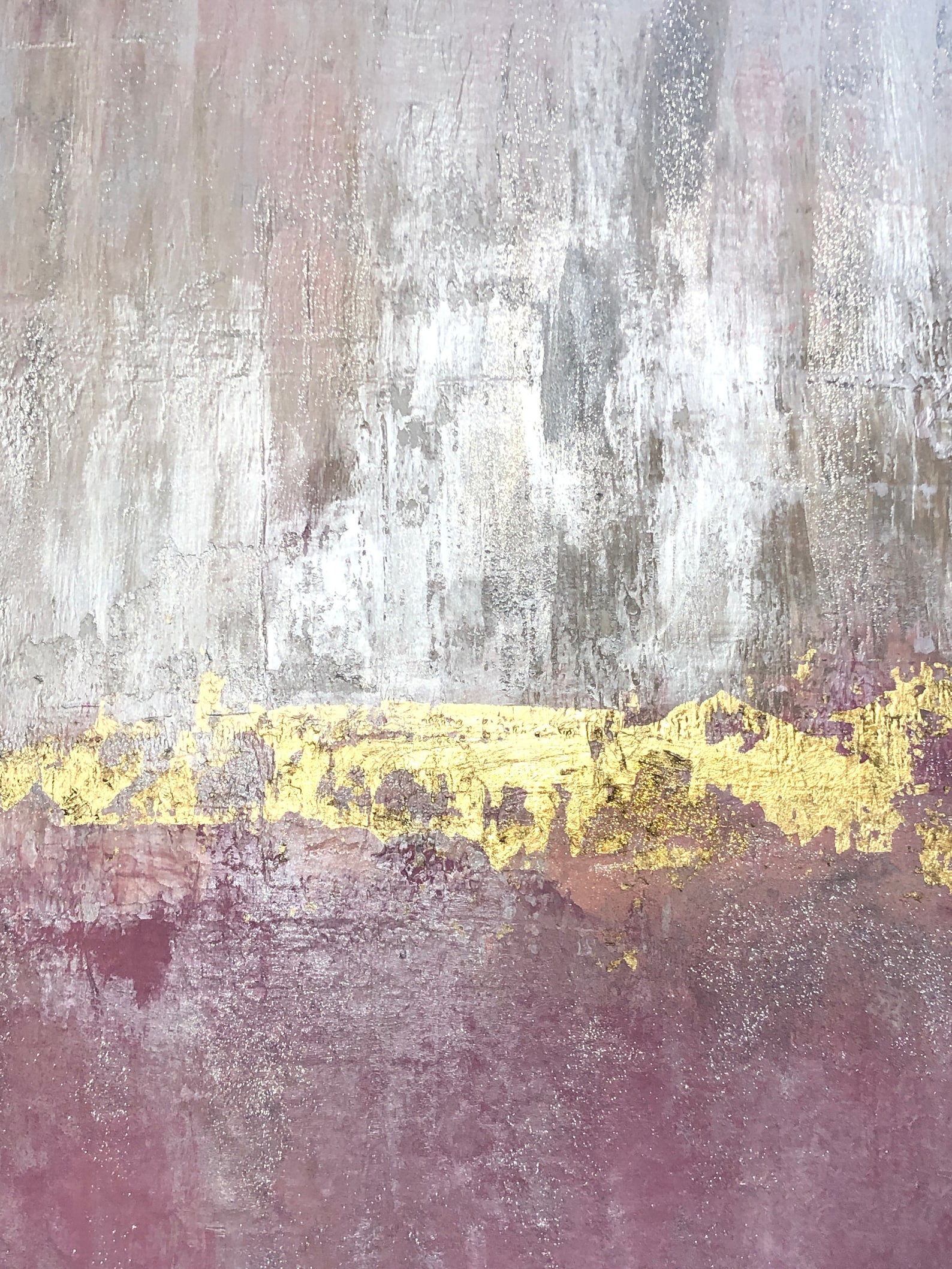 Gold Pink Silver Abstract Painting Gold Pink Modern Art Abstract ...