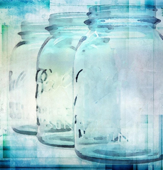 Mason Jars. Canvas Print by Irena Orlov 24" x 24"