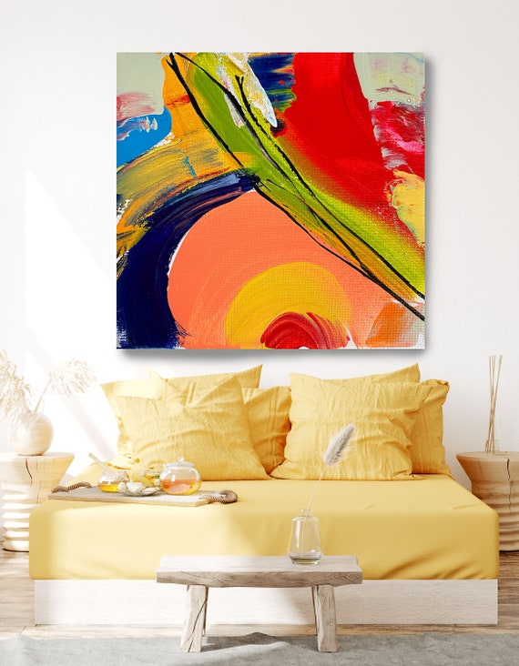 Joyful Modernist Abstraction 3, Beautiful Abstract Art, Modern Wall Decor, Large Canvas Art Print, Mood Lifter