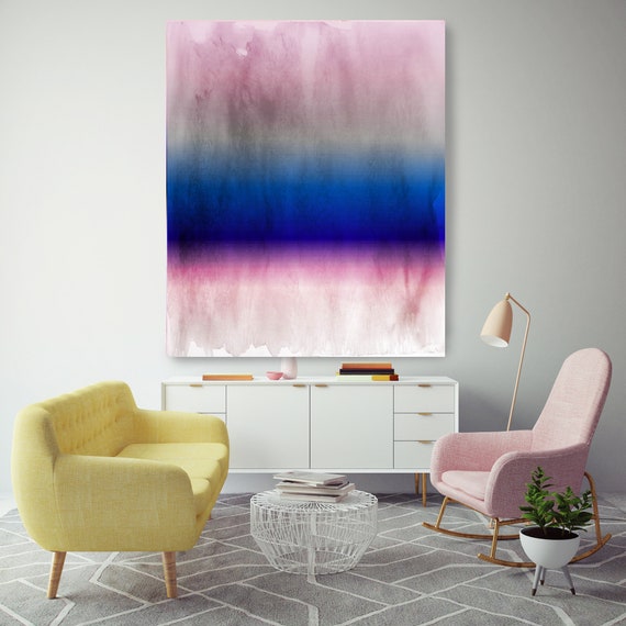 Abstract Minimalist Rothko Inspired 1-45. Abstract Painting Giclee of Original Wall Art, Purple Pink Blue Large Canvas Art Print up to 72"