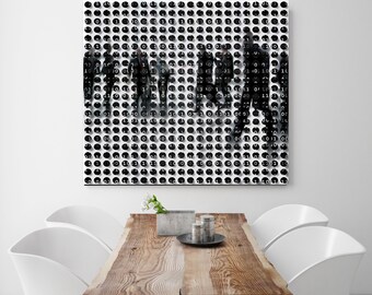 Binary Code Abstract Canvas Print | Geometrical Urban Art | Modern Canvas Print | Minimal Office Art | Modern Home Decor Art