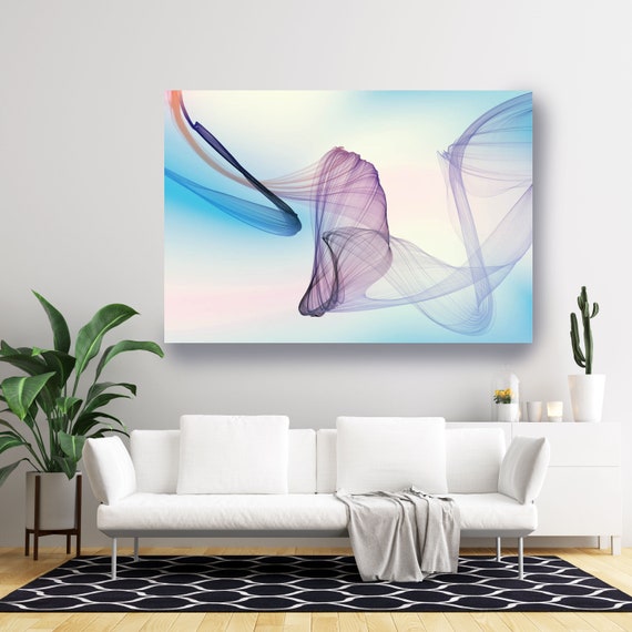 Blue Abstract Gradient Flow Modern Abstract Wall Art Decor Abstract Canvas Print Modern Trendy Wall art Luxury Abstract Painting, Minimalist