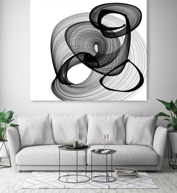 ORL-5994 Abstract Black and White 17-31-59. New Media Abstract Black and White Canvas Art Print, Canvas Art Print up to 50" by Irena Orlov