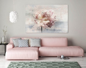 ORL-7985-1 Shabby Chic Floral. Floral Painting, Pink Abstract Art, Abstract Colorful Contemporary Canvas Art Print up to 72" by Irena Orlov