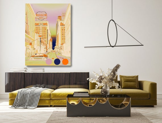 LA Industrial, Los Angeles Canvas Art Print, Cityscape Art, Los Angeles Wall Art, Los Angeles Iconic Art, Rosslyn Hotel