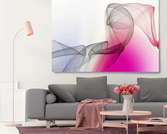 Extra Large Wall Art Pink Abstract Wall Art Contemporary Art Large Abstract Canvas Print, Modern Abstract, New Media Gradient 5, Minimalist