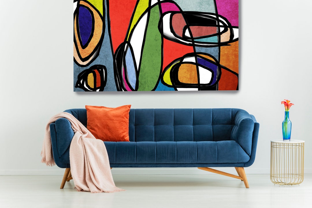 Mid Century Modern Wall Art, Retro Style Wall Art, Canvas Print