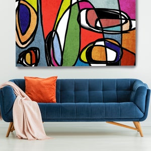 Mid Century Modern Wall Art, Retro Style Wall Art, Canvas Print, Midcentury Modern, Midcentury Canvas Print, Wall Art Vibrant Abstract