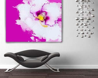 ピンクの色合い。花の絵画、ピンクと白の抽象アート、72インチまでの