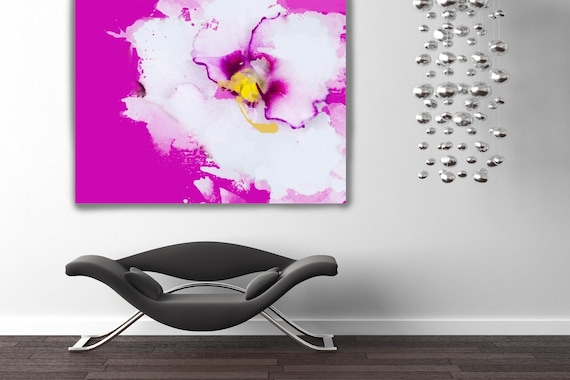 Shades of pink. Floral Painting, Pink White Abstract Art, Large Abstract Colorful Contemporary Canvas Art Print up to 72" by Irena Orlov