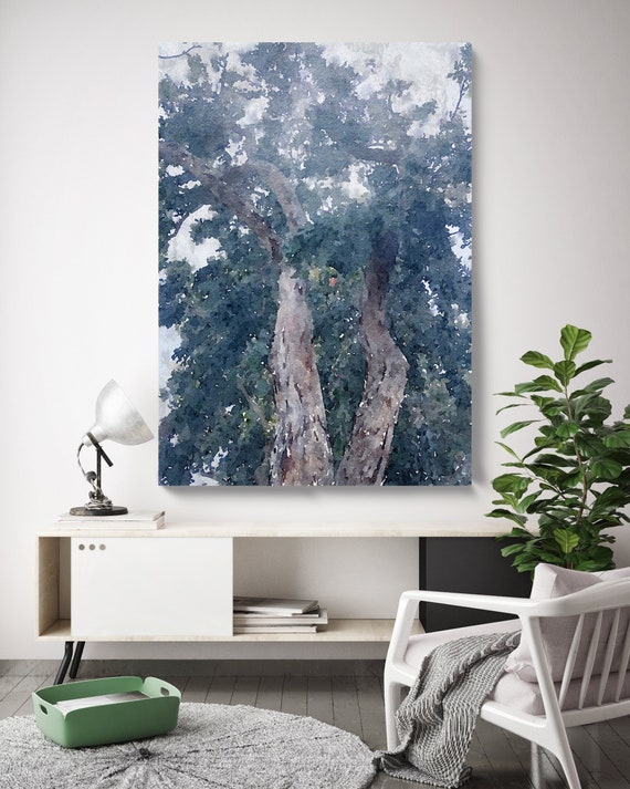 Trees Wall Art, Trees Canvas Print, Trees Large Wall Decor Trees Canvas Forest Wall Art Scenery Nature Forest Trees, wood in dark palette 3