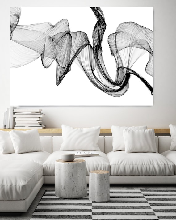 Black and White Art | Abstract Black Art | Abstract Painting | Wall Decor | Canvas Art Print | Invisible World-Movement 4-2 Art Canvas Print