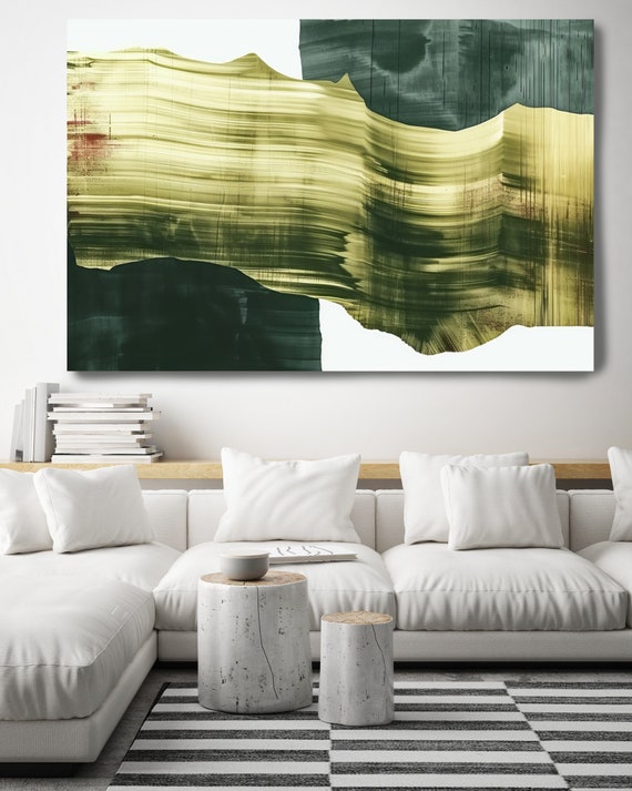 Verdant Vision-8, Green Abstract Painting Print on Canvas, Abstract Art, Contemporary Living Room Decor, Office Wall Art