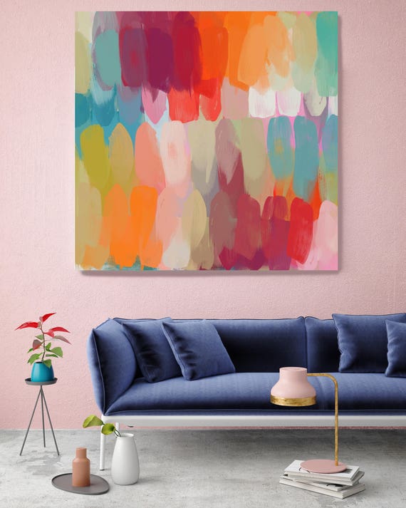 The journey. Abstract Paintings Art, Wall Decor, Extra Large Abstract Colorful Contemporary Canvas Art Print up to 48" by Irena Orlov