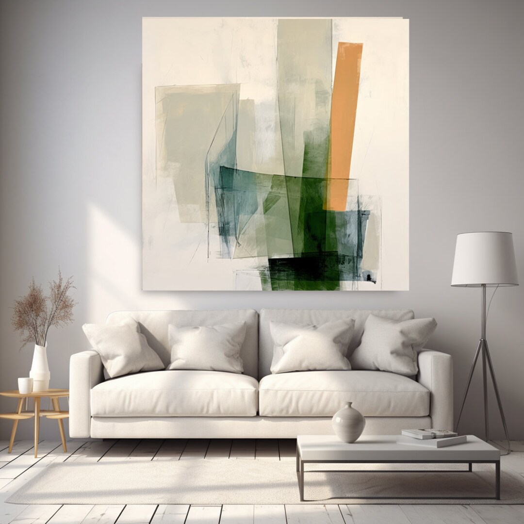 Green Orange Forms 13 Original Painting, Contemporary Art, Abstract ...