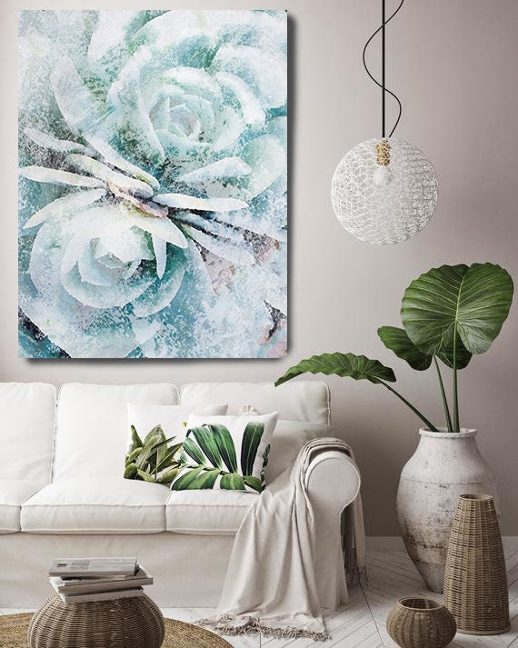 Succulent Dance, Succulent Wall Decor, Watercolor, Succulent Painting, Tropical Painting, Watercolor Painting, Tropical Canvas Print