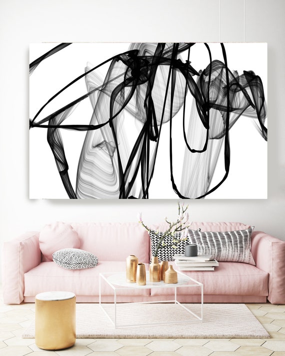 Minimalist Black and White,Large canvas art Black and White Abstract Painting, large Abstract Canvas Print, Large Wall Art, Hand Textured BW