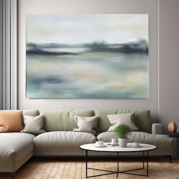 Mystic Tides-1 – Ocean-Inspired Abstract Canvas Print, Coastal Wall Art, Modern Seascape for Beach House Décor