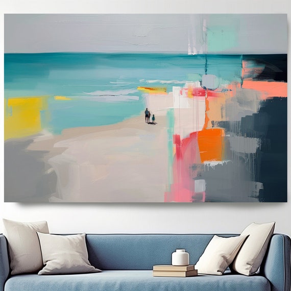 Shoreline Solace-9 / Abstract Beach Canvas Print, Ocean Wall Art, Abstract Beach Canvas Print, Beach Wall Art Living Room Decor, Office Art