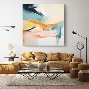 Vibrant Equilibrium. Abstract Painting / Abstract Painting Blue/ Modern Art / Contemporary Art / Flow Abstract Painting/ Blue Canvas Print