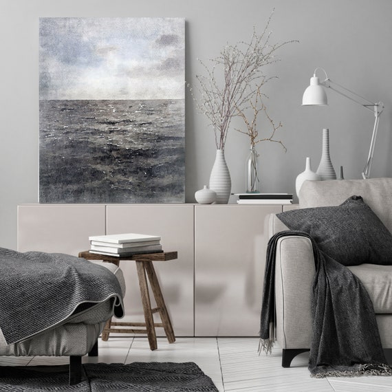 Beach Decor Blue Black /& White Coastal Wall Canvas Art Sea Canvas Print 80 by Irena Orlov Under the starry sky