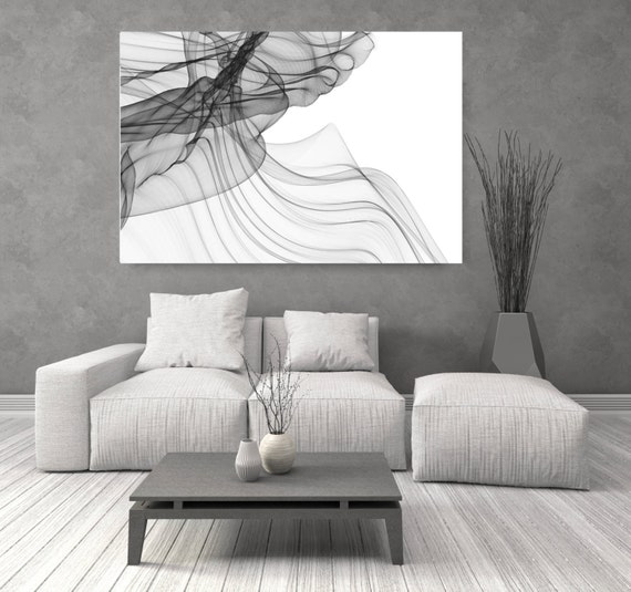 ORL-7300 Abstract Expressionism in BW 21. Abstract Black and White, Wall Decor, Large Contemporary Canvas Art Print up to 72" by Irena Orlov