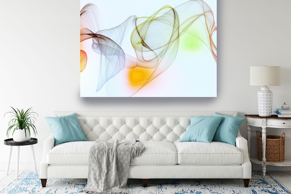 Blue Abstract Gradient Flow Modern Abstract Wall Art Decor Abstract Canvas Print Modern Trendy Wall art Luxury Abstract Painting, Minimalist