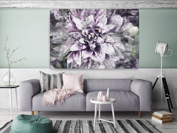 ORL-8027-2 Delightful 1. Floral Painting, Purple Abstract Art Large Abstract Colorful Contemporary Canvas Art Print up to 72" by Irena Orlov