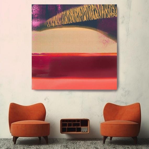 Vaporous Visions-1, Red Beige Canvas Print | Minimalist Abstract Painting | Red Abstraction | Abstract  Art | Abstract Canvas Print