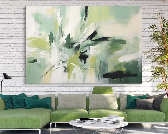 Green Enigma-28 Canvas Print by Irena Orlov - Abstract Wall Art, Contemporary Green Decor