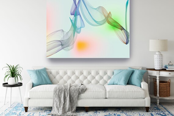 Blue Abstract Gradient Flow Modern Abstract Wall Art Decor Abstract Canvas Print Modern Trendy Wall art Luxury Abstract Painting, Minimalist