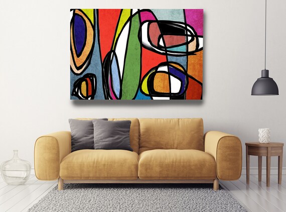 Mid Century Modern Wall Art, Retro Style Wall Art, Canvas Print