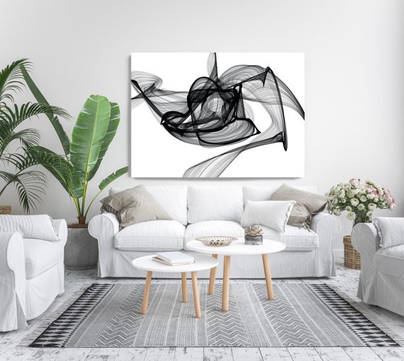 Outbreak. Abstract Black and White, Contemporary Canvas Art Print, Minimalist Art, Minimalist Painting Canvas Print, New Media Wall Art