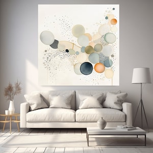 Watercolor Abstract Dots 1, Muted  Color Abstract Minimalist Art, Contemporary art, Minimalist Painting Print, Canvas Print Painting Art