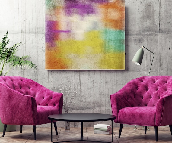 Abstract Expressionism N22. Abstract Paintings Art, Wall Decor, Extra Large Abstract Colorful Canvas Art Print up to 48" by Irena Orlov