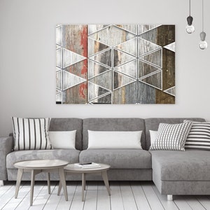 ORL-9322-5 Geometric Shapes 20-2. Large Abstract Geometrical Canvas Art, Industrial Abstract Wall Art Print up to 72&quot;