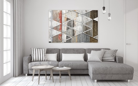 ORL-9322-5 Geometric Shapes 20-2. Large Abstract Geometrical Canvas Art, Industrial Abstract Wall Art Print up to 72"