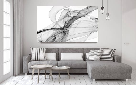 Abstract Black and White 18-21-31. Contemporary Unique Abstract Wall Decor, Large Contemporary Canvas Art Print up to 72" by Irena Orlov