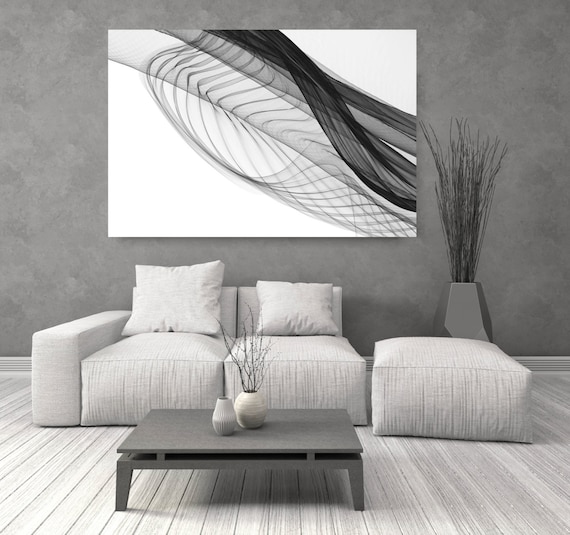 ORL-7284 Abstract Expressionism in BW 5. Abstract Black and White, Wall Decor, Large Contemporary Canvas Art Print up to 72" by Irena Orlov